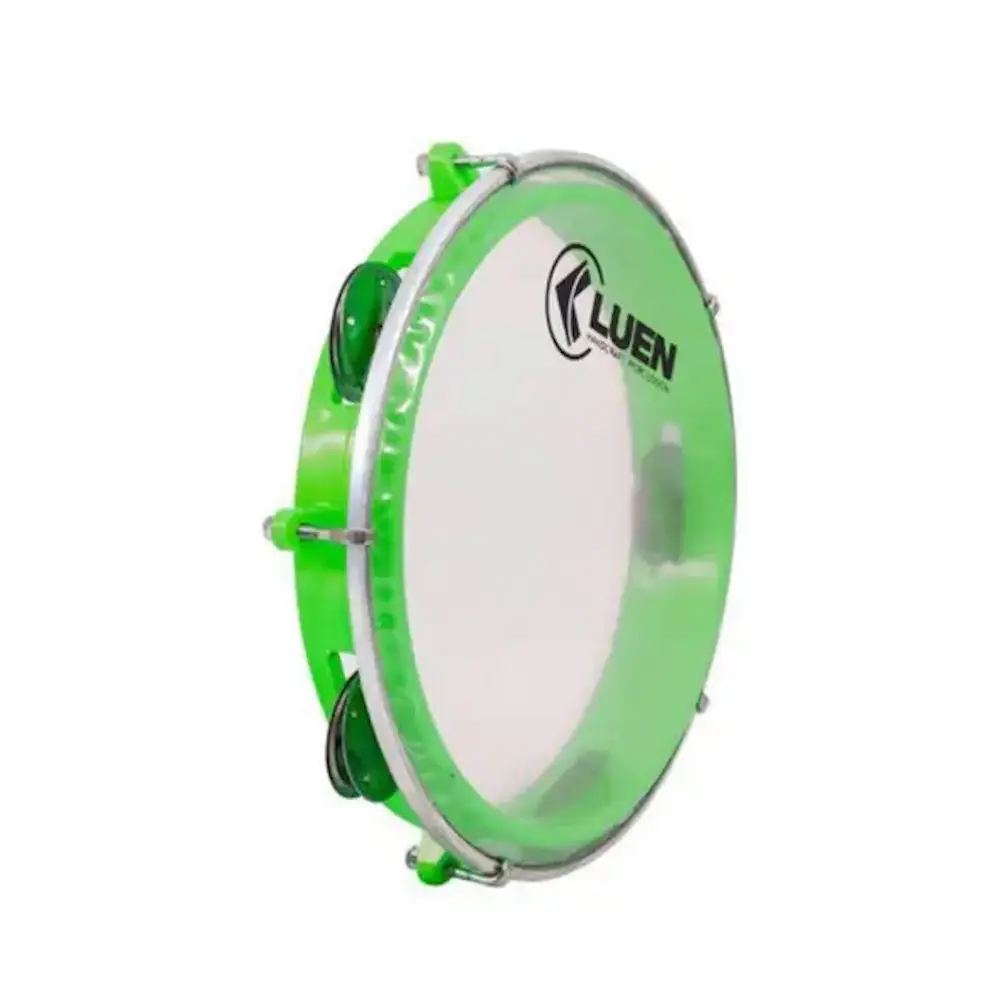 פנדרו ברזילאי 8" שקוף לילדים -צבעים שונים - LUEN 4 פנדרו ילדים ברזילאי שקוף - ירוק בהיר