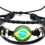 צמיד עור דגל ברזיל כדורי