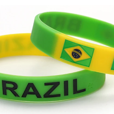 זוג צמידי דגל ברזיל מסיליקון